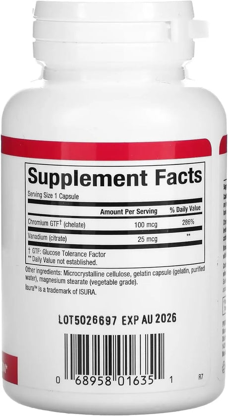 NATURAL FACTORS - Natural Factors Chromium & Vanadium 125mcg 90 Capsulas - The Red Vitamin MX - Suplementos Alimenticios - {{ shop.shopifyCountryName }}