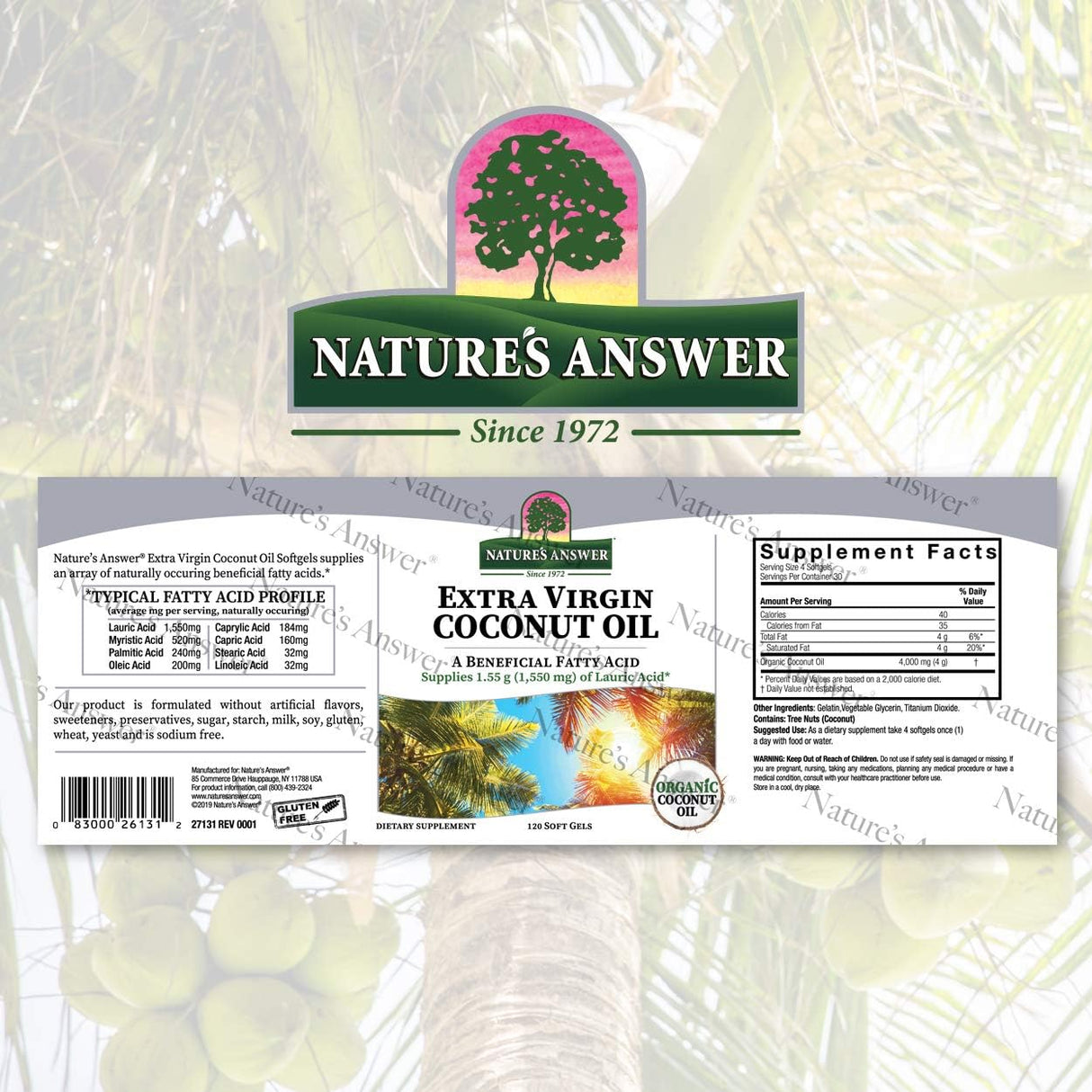 NATURE´S ANSWER - Nature's Answer Extra Virgin Coconut Oil 120 Capsulas Blandas - The Red Vitamin MX - Suplementos Alimenticios - {{ shop.shopifyCountryName }}