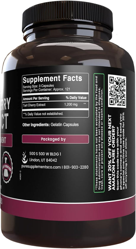 Pure Original Ingredients Tart Cherry Extract 365 Capsulas