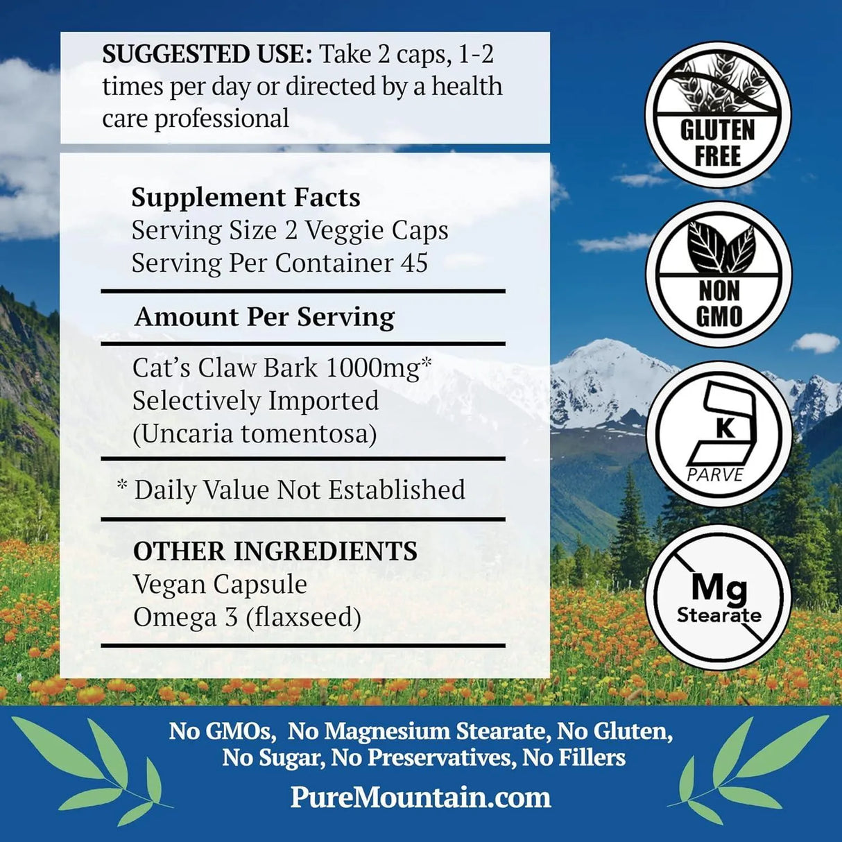 PURE MOUNTAIN BOTANICALS - Pure Mountain Botanicals Cat’s Claw 90 Capsulas - The Red Vitamin MX - Suplementos Alimenticios - {{ shop.shopifyCountryName }}