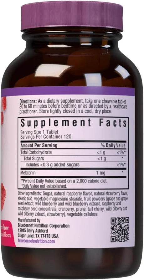 BLUEBONNET NUTRITION - Bluebonnet Nutrition EarthSweet Melatonin 1Mg. Raspberry Flavor 120 Tabletas Masticables - The Red Vitamin MX - Suplementos Alimenticios - {{ shop.shopifyCountryName }}