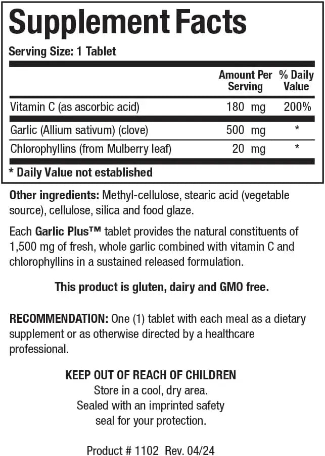 BIOTICS RESEARCH - Biotics Research Garlic Plus 100 Tabletas - The Red Vitamin MX - Suplementos Alimenticios - {{ shop.shopifyCountryName }}