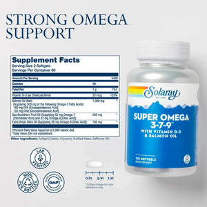 SOLARAY - Solaray Super Omega 3 7 9 120 Capsulas Blandas - The Red Vitamin MX - Suplementos Alimenticios - {{ shop.shopifyCountryName }}