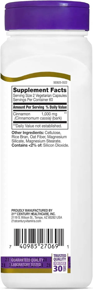 21ST CENTURY - 21st Century Cinnamon 1000Mg. 120 Capsulas - The Red Vitamin MX - Suplementos Alimenticios - {{ shop.shopifyCountryName }}