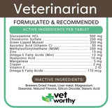 VET WORTHY - Vet Worthy Joint Support Level 4 Dog Supplement 60 Tabletas Masticables - The Red Vitamin MX - Cuidado De Cadera Y Articulaciones Para Perros - {{ shop.shopifyCountryName }}