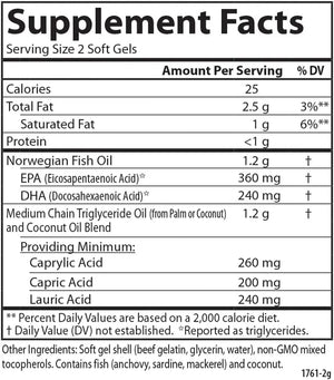 CARLSON - Carlson MCT & Omega-3 120 Capsulas Blandas - The Red Vitamin MX - Suplementos Alimenticios - {{ shop.shopifyCountryName }}
