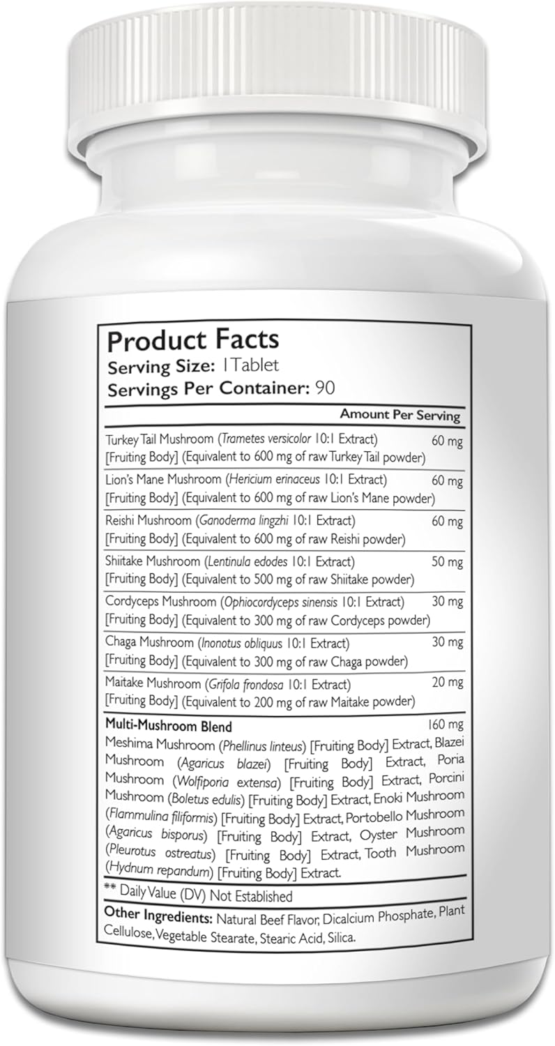 NUTRITION STRENGTH - Nutrition Strength 15-in-1 Mushrooms for Dogs 90 Tabletas - The Red Vitamin MX - Suplementos Herbales Para Perros - {{ shop.shopifyCountryName }}