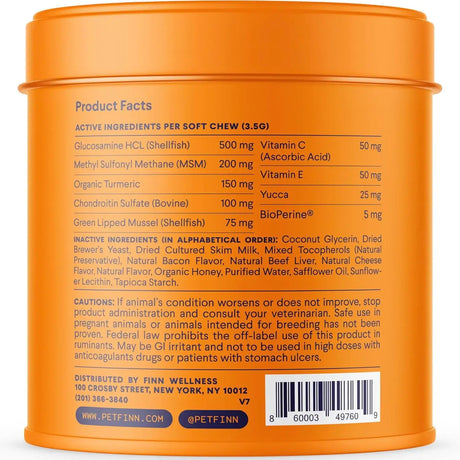 FINN - Finn Hip and Joint Supplement for Dogs 90 Masticables - The Red Vitamin MX - Cuidado De Cadera Y Articulaciones Para Perros - {{ shop.shopifyCountryName }}