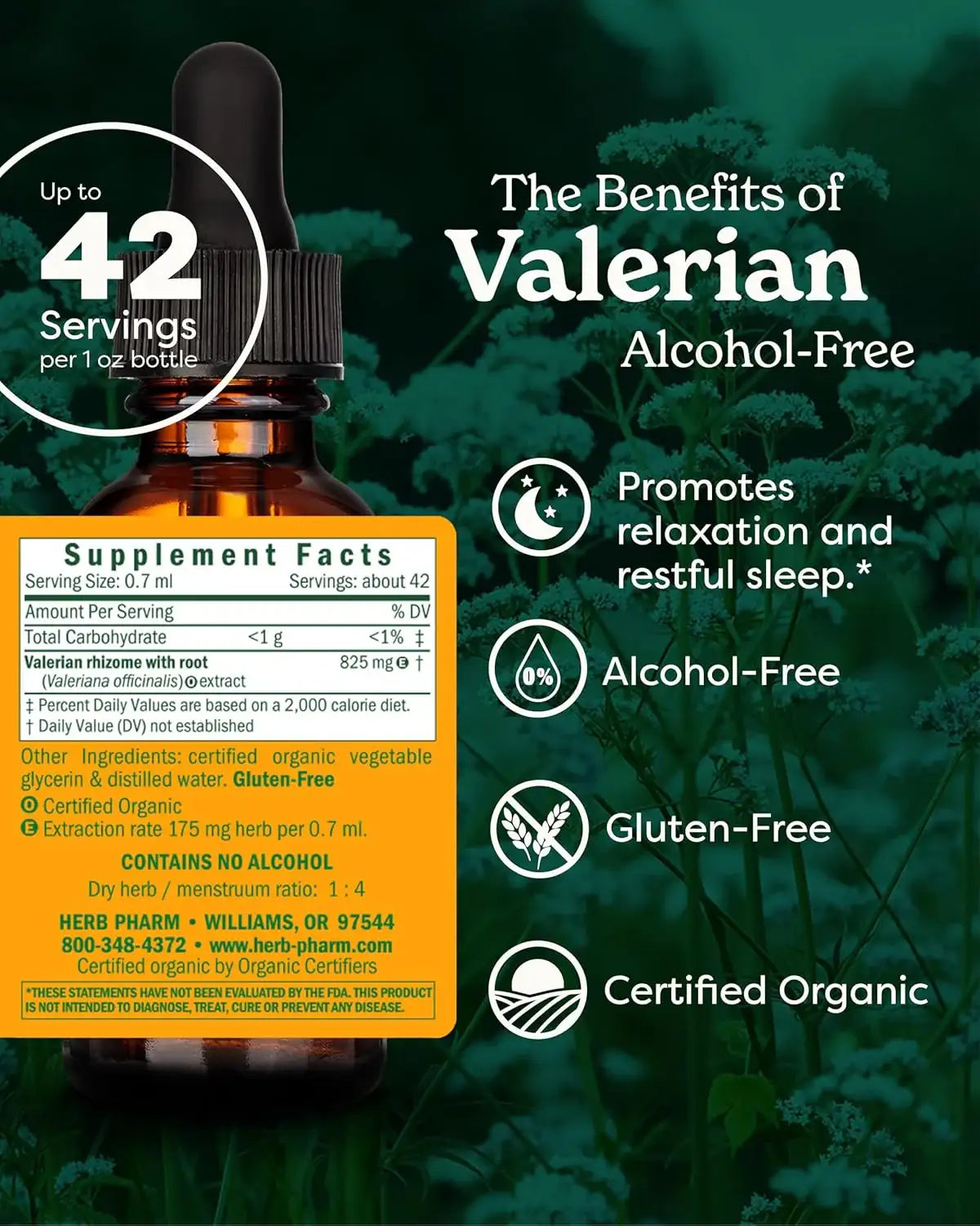 HERB PHARM - Herb Pharm Organic Valerian Root Liquid Extract 1 Fl.Oz. - The Red Vitamin MX - Suplementos Alimenticios - {{ shop.shopifyCountryName }}