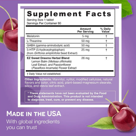EZ MELTS - EZ Melts Dissolvable Melatonin Plus 60 Tabletas - The Red Vitamin MX - Suplementos Alimenticios - {{ shop.shopifyCountryName }}