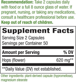 NATURE'S WAY - Nature’s Way Hops Flowers 620Mg. 100 Capsulas 2 Pack - The Red Vitamin MX - Suplementos Alimenticios - {{ shop.shopifyCountryName }}