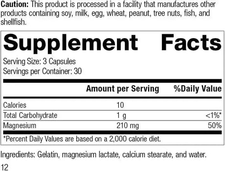 STANDARD PROCESS - Standard Process Magnesium Lactate 90 Capsulas - The Red Vitamin MX - Suplementos Alimenticios - {{ shop.shopifyCountryName }}