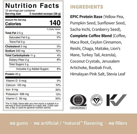 SPROUT LIVING - Sprout Living Epic Protein Plant Based Protein & Superfoods Powder Complete Coffee 456Gr. - The Red Vitamin MX - Suplementos Alimenticios - {{ shop.shopifyCountryName }}