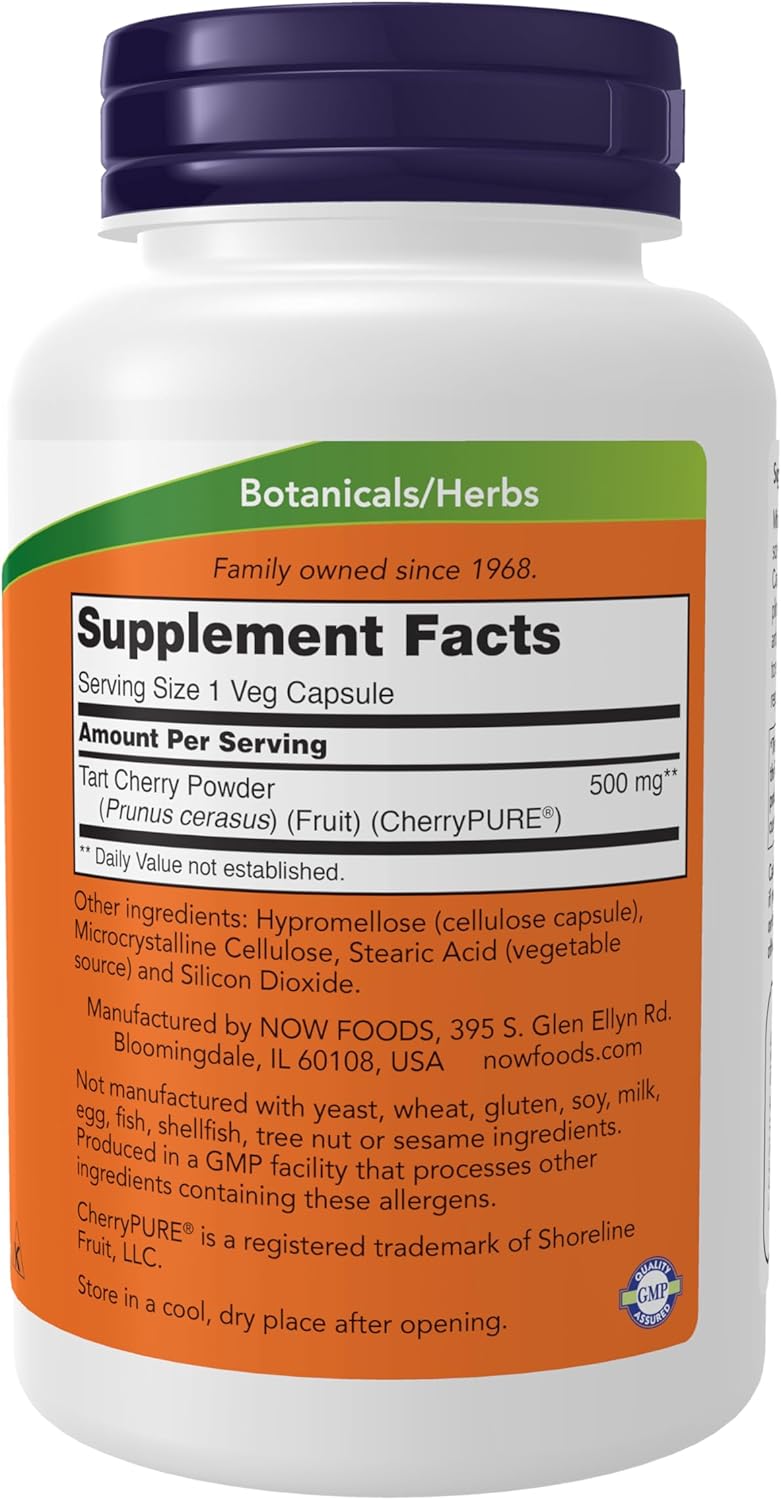 NOW Foods Supplements Tart Cherry 500Mg. 90 Capsulas