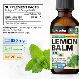 BIOKRAUTER - BIO KRAUTER Lemon Balm Leaf Extract 2 Fl.Oz. - The Red Vitamin MX - Suplementos Alimenticios - {{ shop.shopifyCountryName }}