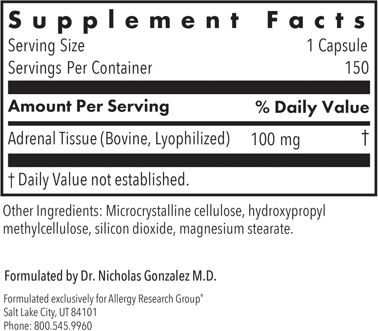 ALLERGY RESEARCH GROUP - Allergy Research Group Adrenal Support 150 Capsulas - The Red Vitamin MX - Suplementos Alimenticios - {{ shop.shopifyCountryName }}