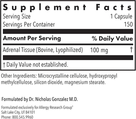 ALLERGY RESEARCH GROUP - Allergy Research Group Adrenal Support 150 Capsulas - The Red Vitamin MX - Suplementos Alimenticios - {{ shop.shopifyCountryName }}