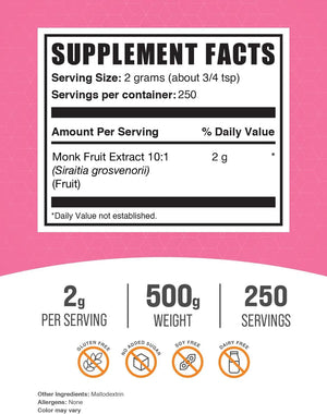 BULK SUPPLEMENTS - Bulk Supplements Monk Fruit Extract Powder 500Gr. - The Red Vitamin MX - Suplementos Alimenticios - {{ shop.shopifyCountryName }}