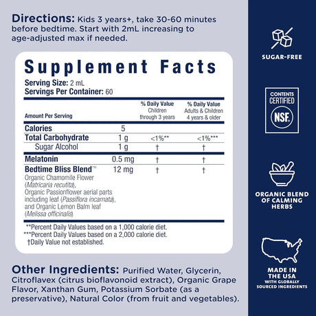 MOMMY'S BLISS - Mommy's Bliss Kids Sleep Liquid with Melatonin & Calming Herbs 4 Fl.Oz. - The Red Vitamin MX - Suplementos Alimenticios - {{ shop.shopifyCountryName }}