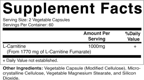 VITAMATIC - Vitamatic L-Carnitine Fumarate 1000Mg. 120 Capsulas - The Red Vitamin MX - Suplementos Alimenticios - {{ shop.shopifyCountryName }}