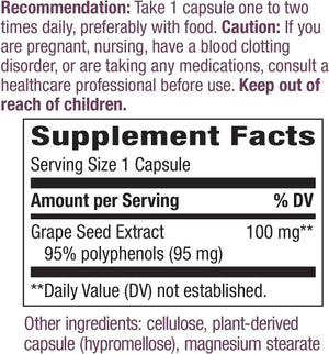 NATURE'S WAY - Nature's Way Premium Extract Grape Seed 100Mg. 60 Capsulas - The Red Vitamin MX - Suplementos Alimenticios - {{ shop.shopifyCountryName }}