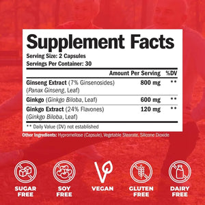 VIMERSON HEALTH - Vimerson Health Ginseng + Ginkgo Biloba 60 Capsulas - The Red Vitamin MX - Suplementos Alimenticios - {{ shop.shopifyCountryName }}