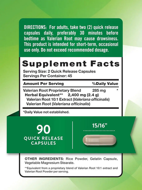 NATURE'S TRUTH - Nature's Truth Valerian Root 2400Mg. 90 Capsulas - The Red Vitamin MX - Suplementos Alimenticios - {{ shop.shopifyCountryName }}