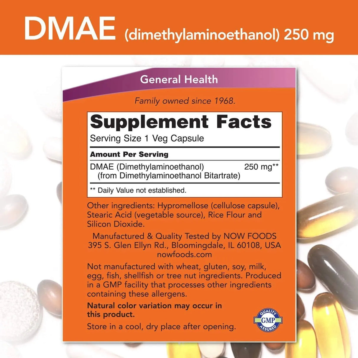 NOW SUPPLEMENTS - NOW Foods Supplements DMAE 250Mg. 100 Capsulas - The Red Vitamin MX - Suplementos Alimenticios - {{ shop.shopifyCountryName }}