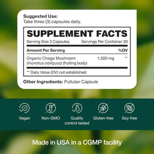 FRESH NUTRITION - Fresh Nutrition Organic Chaga Mushrooms 1500Mg. 90 Capsulas - The Red Vitamin MX - Suplementos Alimenticios - {{ shop.shopifyCountryName }}