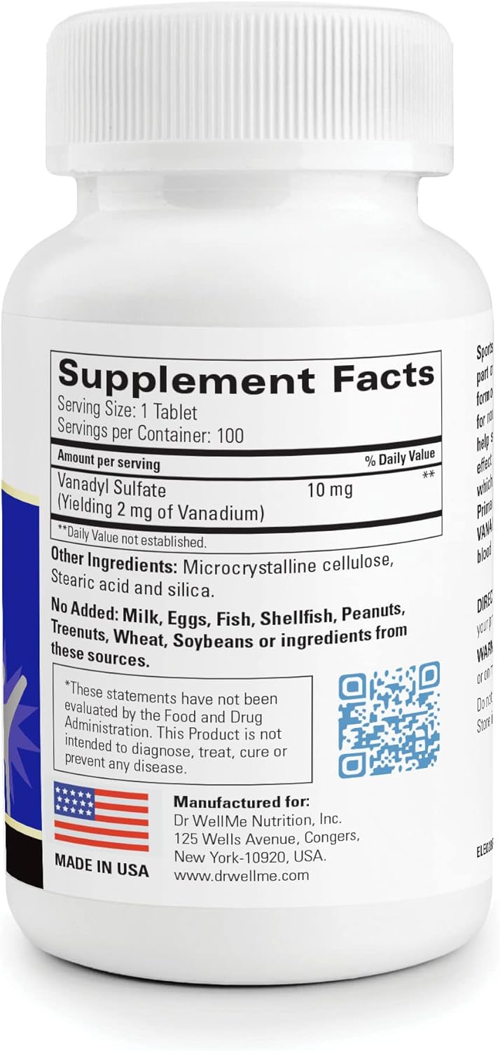 Dr.WellMe Nutrition Vanadyl Sulfate 10Mg. 100 Tabletas