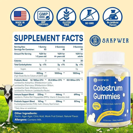 SAKPWER - Sakpwer Bovine Colostrum 60% IgG Gummies 90 Gomitas 2 Pack - The Red Vitamin MX - Suplementos Alimenticios - {{ shop.shopifyCountryName }}