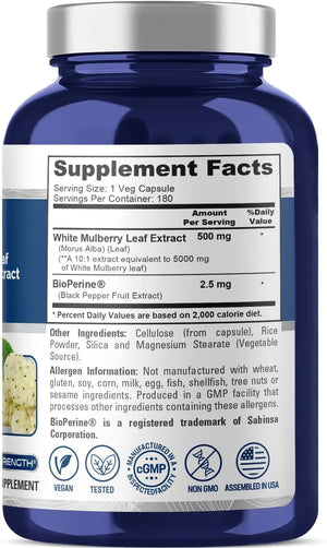 NUSAPURE - NusaPure White Mulberry Leaf Extract 10:1 Extract 180 Capsulas - The Red Vitamin MX - Suplementos Alimenticios - {{ shop.shopifyCountryName }}