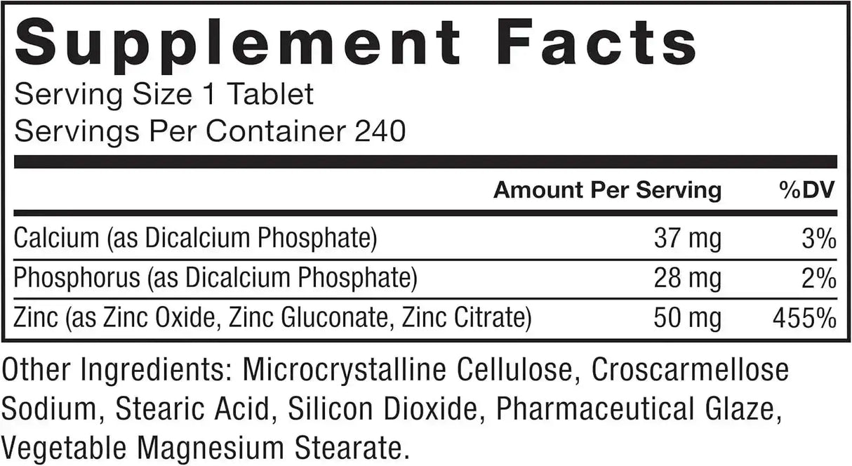 FORCE FACTOR - Force Factor Zinc 50Mg. 240 Tabletas - The Red Vitamin MX - Suplementos Alimenticios - {{ shop.shopifyCountryName }}