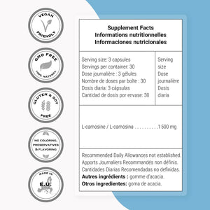 SUPERSMART - Supersmart Carnosine 1500Mg. 90 Capsulas - The Red Vitamin MX - Suplementos Alimenticios - {{ shop.shopifyCountryName }}