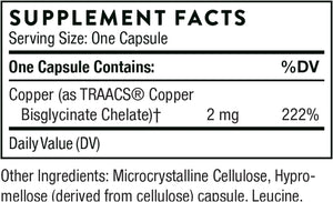 Thorne Copper Bisglycinate 60 Capsulas