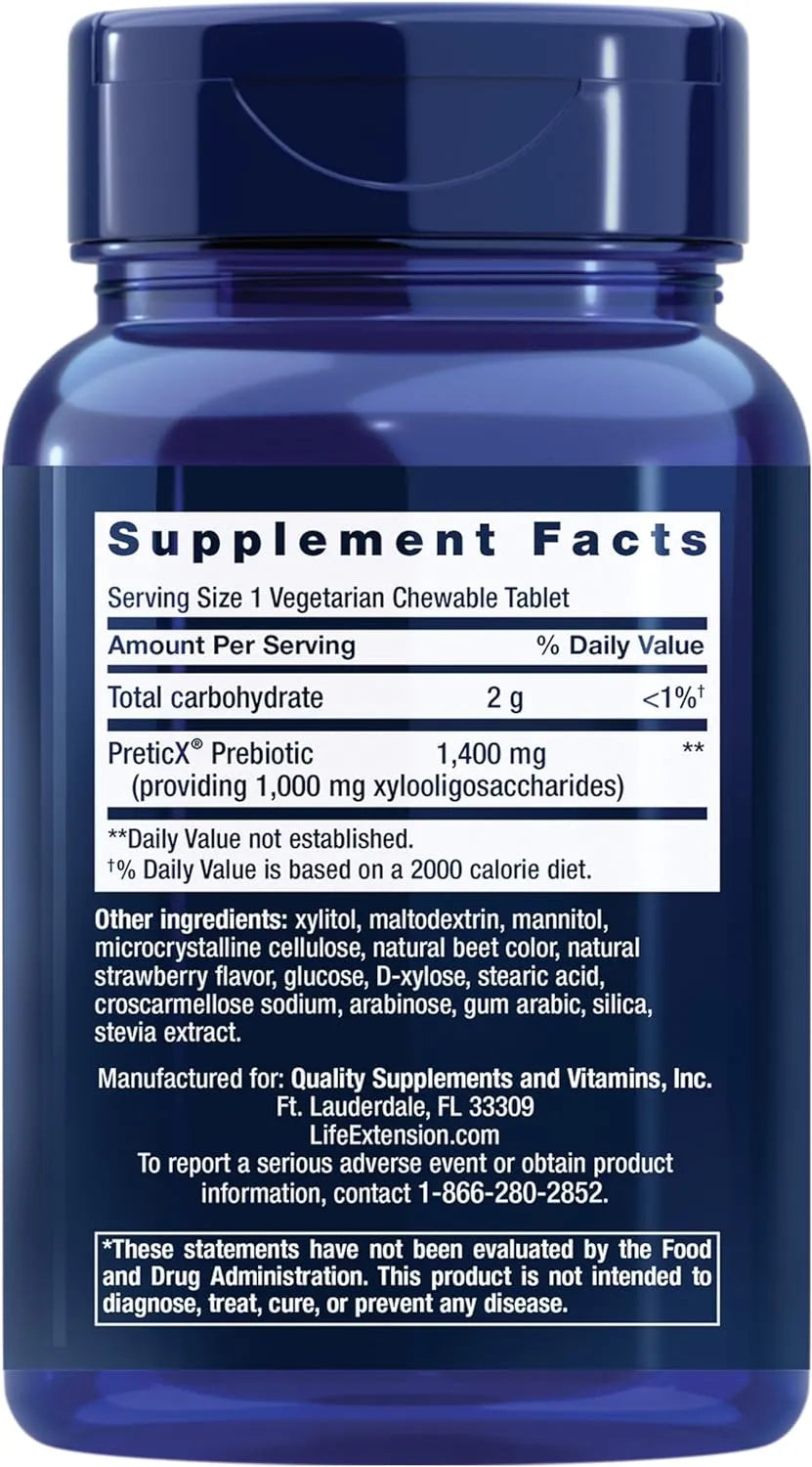 LIFE EXTENSION - Life Extension FLORASSIST Prebiotic Chewable Strawberry 60 Tabletas - The Red Vitamin MX - Suplementos Alimenticios - {{ shop.shopifyCountryName }}