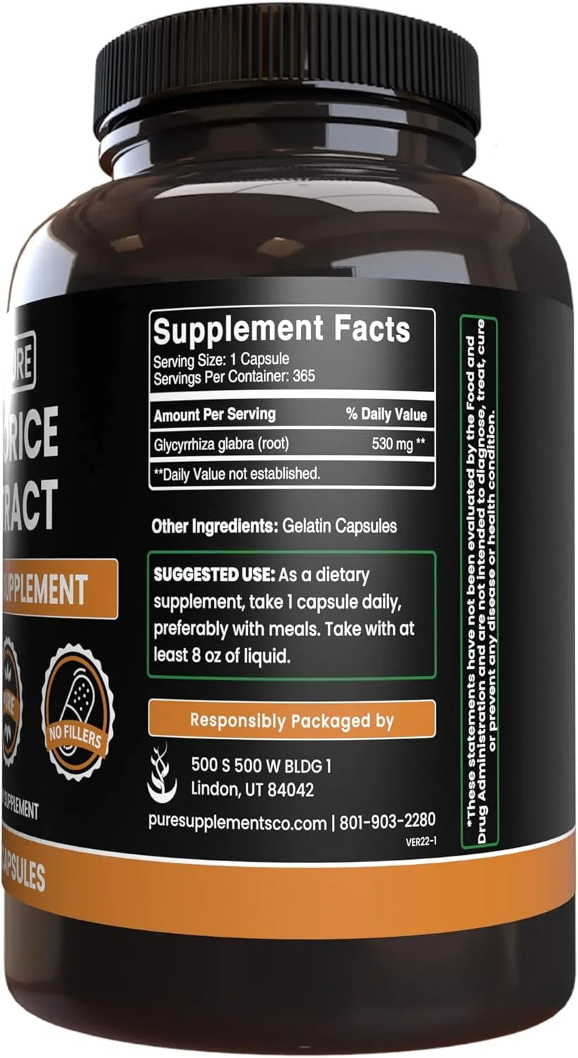 PURE ORIGINAL INGREDIENTS - Pure Original Ingredients Licorice Extract 365 Capsulas - The Red Vitamin MX - Suplementos Alimenticios - {{ shop.shopifyCountryName }}