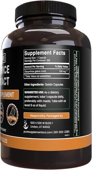 PURE ORIGINAL INGREDIENTS - Pure Original Ingredients Licorice Extract 365 Capsulas - The Red Vitamin MX - Suplementos Alimenticios - {{ shop.shopifyCountryName }}