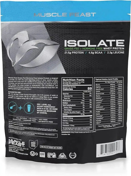 MUSCLE FEAST - Muscle Feast Grass-Fed Whey Protein Isolate Unflavored 907Gr. - The Red Vitamin MX - Suplementos Alimenticios - {{ shop.shopifyCountryName }}