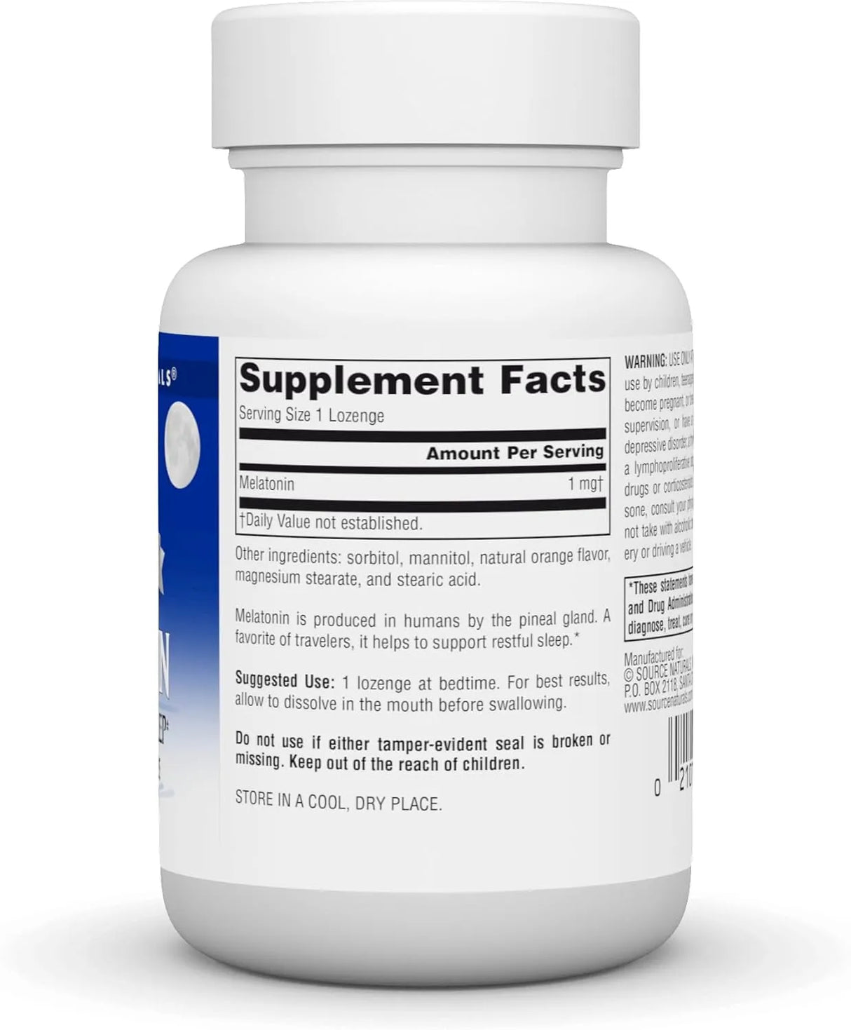 SOURCE NATURALS - Source Naturals Melatonin 1Mg. 100 Tabletas - The Red Vitamin MX - Suplementos Alimenticios - {{ shop.shopifyCountryName }}