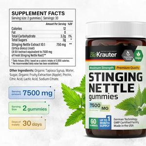 BIOKRAUTER - BIO KRAUTER Stinging Nettle Gummies 7500Mg. 60 Gomitas - The Red Vitamin MX - Suplementos Alimenticios - {{ shop.shopifyCountryName }}