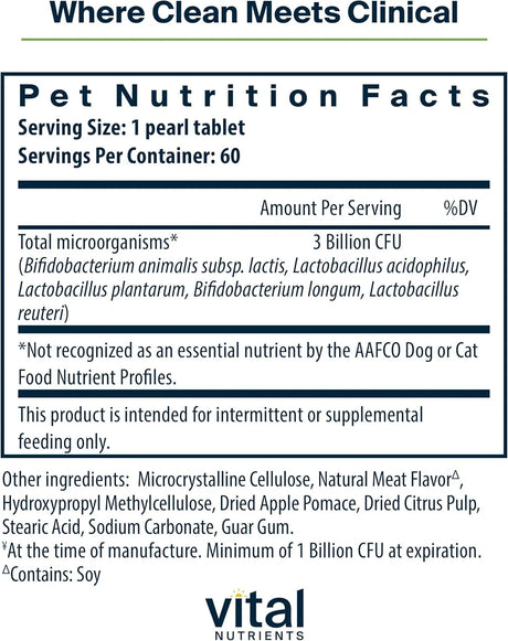 VITAL NUTRIENTS - Vital Nutrients Pro Pets Probiotics for Dogs and Cats 60 Tabletas - The Red Vitamin MX - Probióticos Para Perros - {{ shop.shopifyCountryName }}