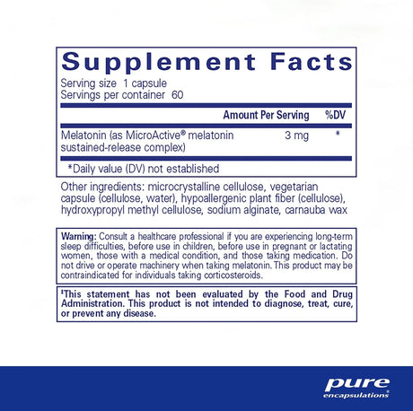PURE ENCAPSULATIONS - Pure Encapsulations Melatonin-SR 60 Capsulas - The Red Vitamin MX - Suplementos Alimenticios - {{ shop.shopifyCountryName }}