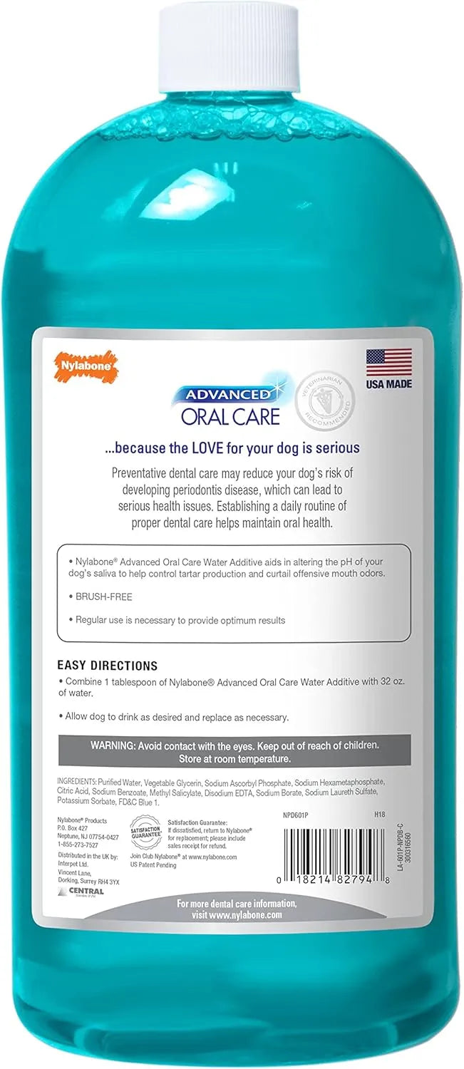 NYLABONE - Nylabone Advanced Oral Care Pet Dental Water Additive Original Flavor 946Ml. - The Red Vitamin MX - Cuidado Dental Para Perros - {{ shop.shopifyCountryName }}