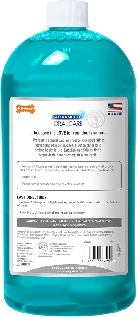 NYLABONE - Nylabone Advanced Oral Care Pet Dental Water Additive Original Flavor 946Ml. - The Red Vitamin MX - Cuidado Dental Para Perros - {{ shop.shopifyCountryName }}