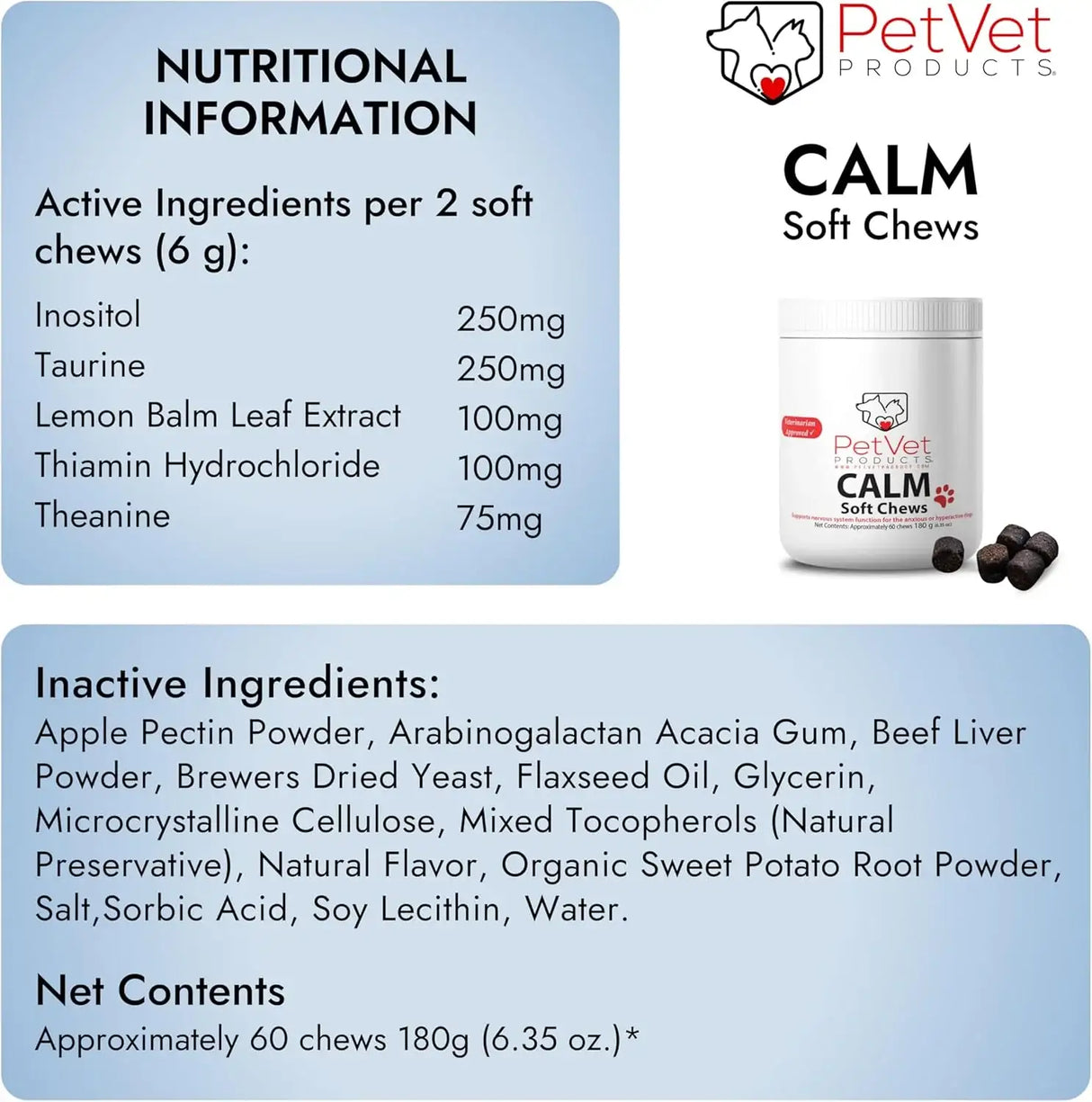 PET VET - Pet Vet Calming Chews for Dogs 60 Masticables - The Red Vitamin MX - Relajantes Para Perros - {{ shop.shopifyCountryName }}