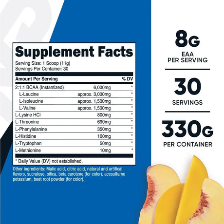 NUTRICOST - Nutricost EAA Powder 30 Servicios Peach Mango 330Gr. - The Red Vitamin MX - Suplementos Alimenticios - {{ shop.shopifyCountryName }}