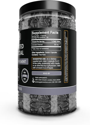 Pure Original Ingredients Activated Charcoal 730 Capsulas