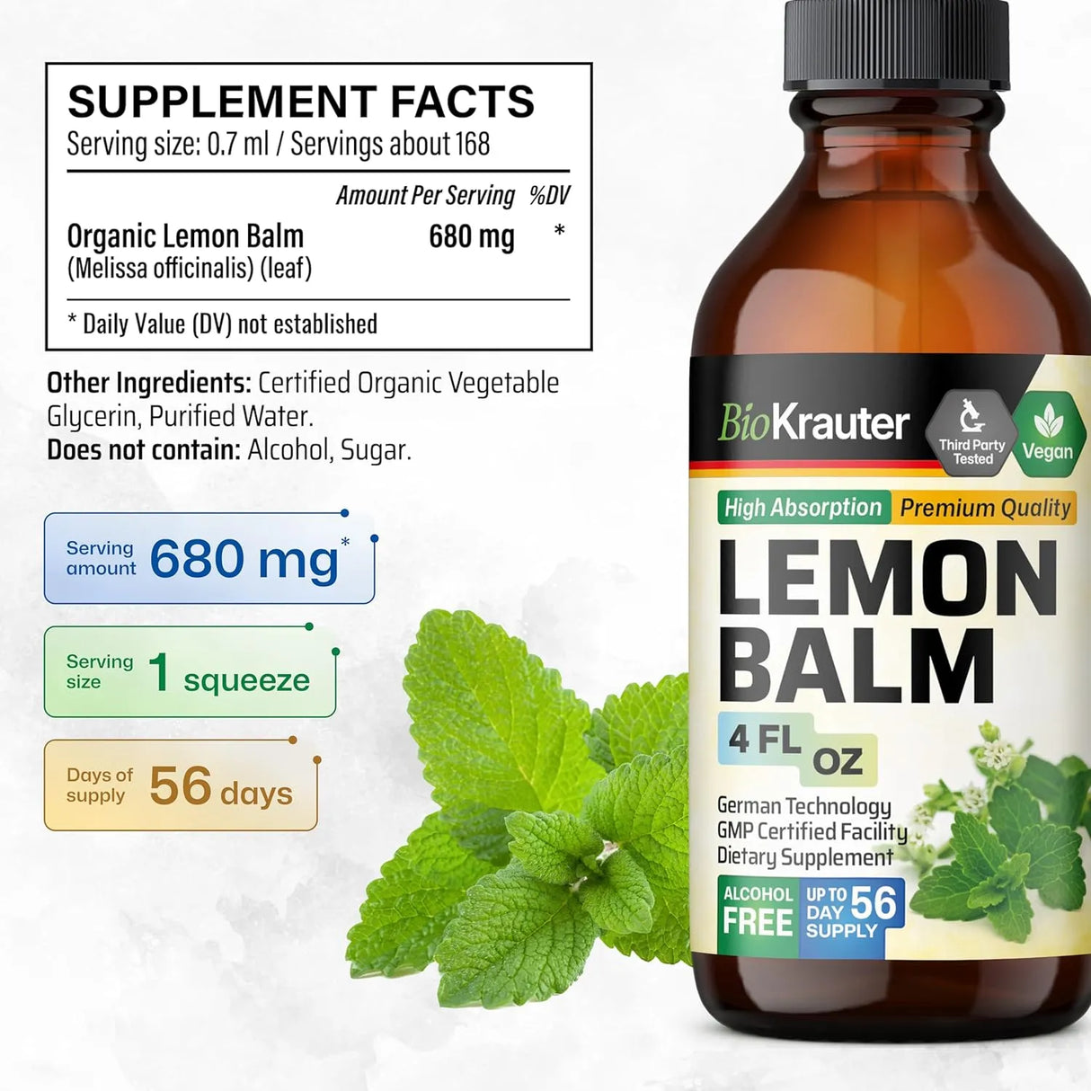 BIOKRAUTER - BIO KRAUTER Lemon Balm Leaf Extract 4 Fl.Oz. - The Red Vitamin MX - Suplementos Alimenticios - {{ shop.shopifyCountryName }}