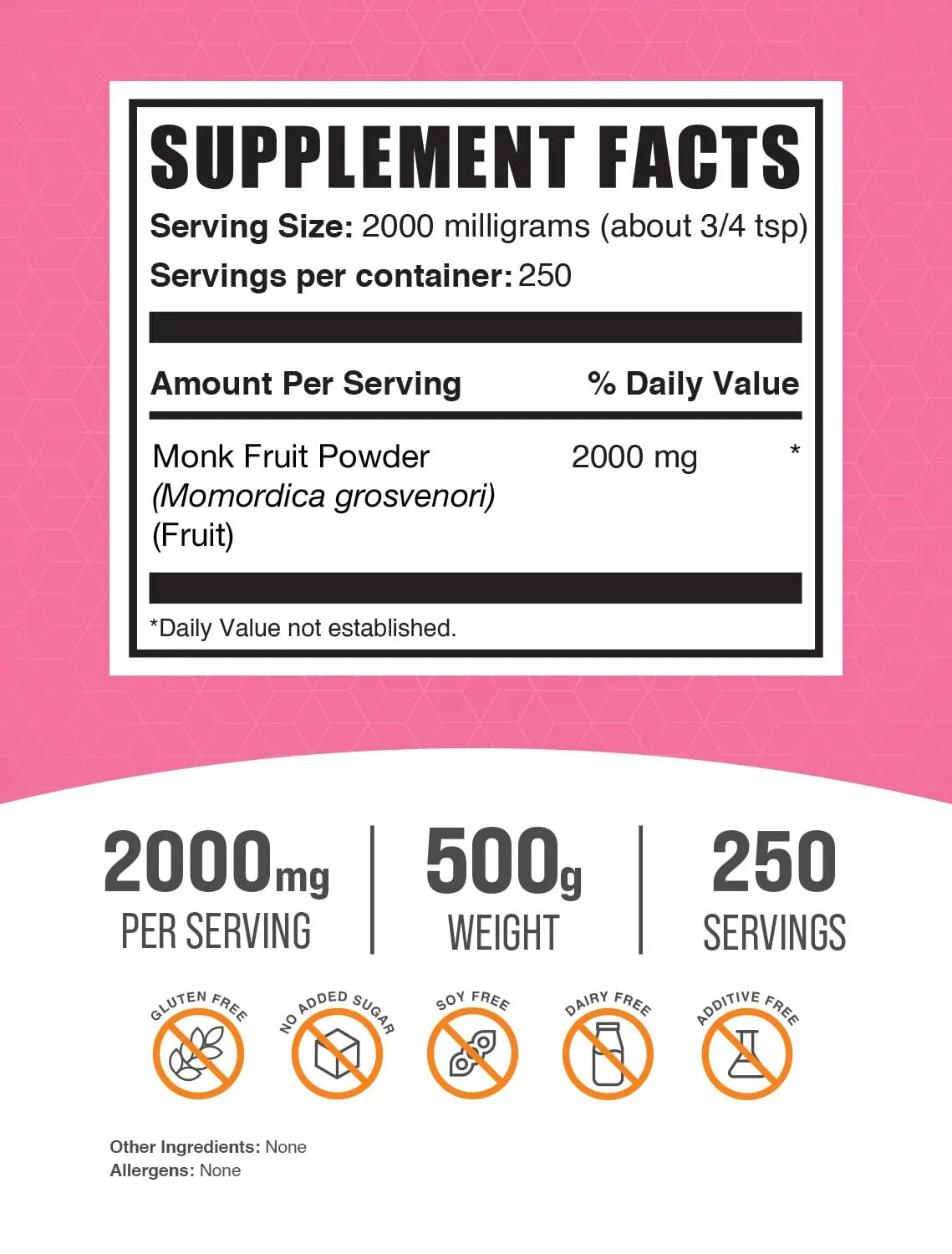 BULK SUPPLEMENTS - Bulk Supplements Monk Fruit Powder 500Gr. - The Red Vitamin MX - Suplementos Alimenticios - {{ shop.shopifyCountryName }}